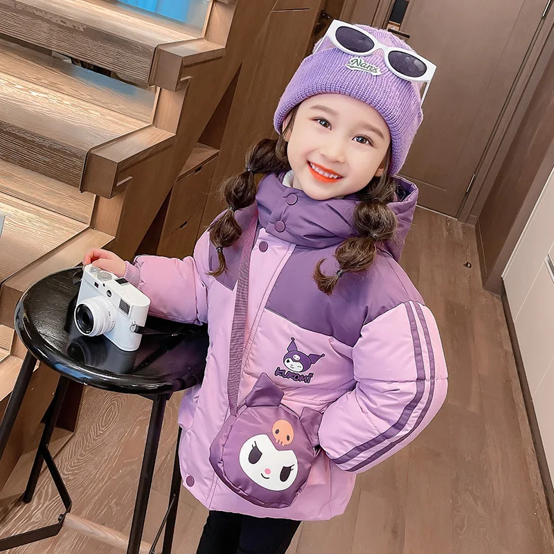 Kuromi Girls' Down Jacket 2024 New Winter Children'S Thick Warm White Duck Down Girls' Coat