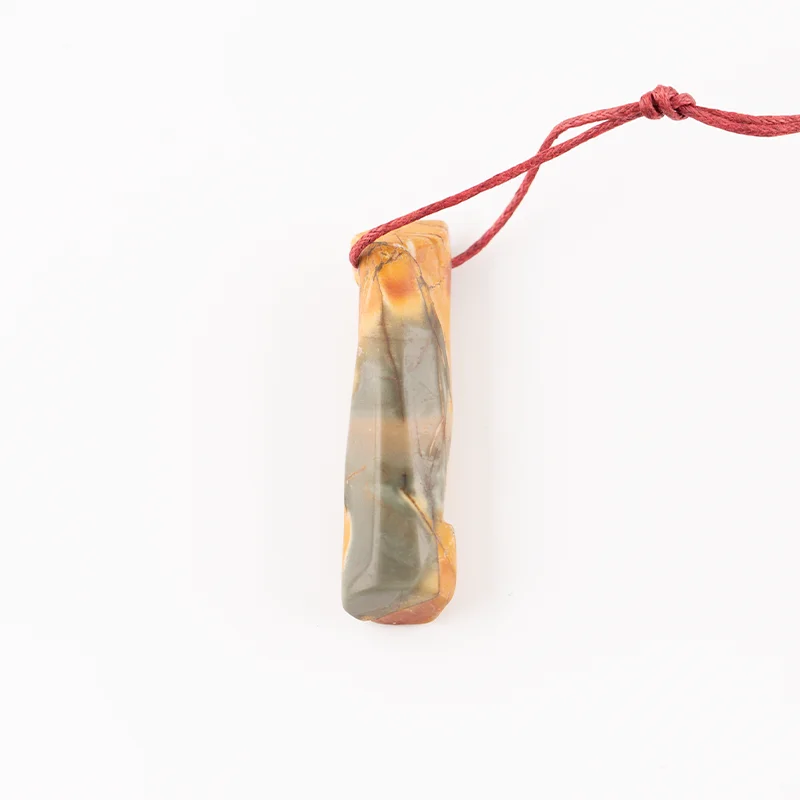 

Многоцветный кулон с резьбой из яшмы Пикассо для ожерелья, модные ювелирные изделия ручной работы, очаровательные подарочные аксессуары, 46x13 мм, 11,8 г