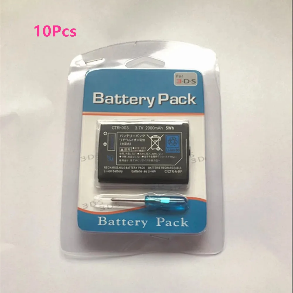 

10Pcs 3.7V 2000mAh CTR003 CTR-003 Battery for Nintendo 3DS 2DS 2DS XL Console Rechargeable Battery with Tools