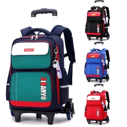 Rolling Backpack for Kids Girls Boy Wheeled Bag Student Trolley Schoolbags Carry On Kids' Luggage Primary Junior High School Bag