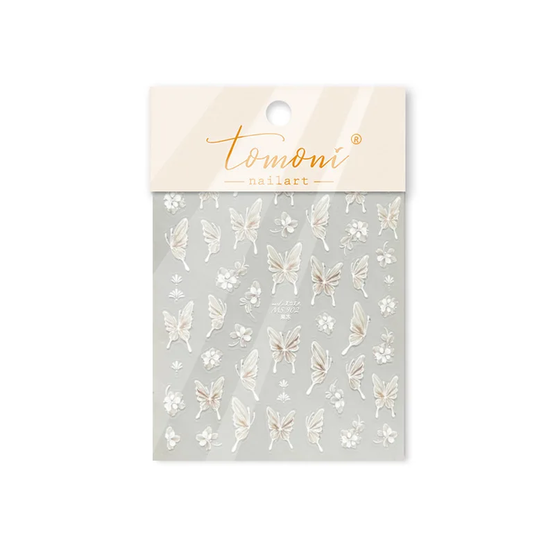 5D Relief vergoldetes Gelee Schmetterling Kreuz Nail Art Aufkleber Glitzer Gold Luxus Aufkleber für Maniküre DIY Charms Zubehör