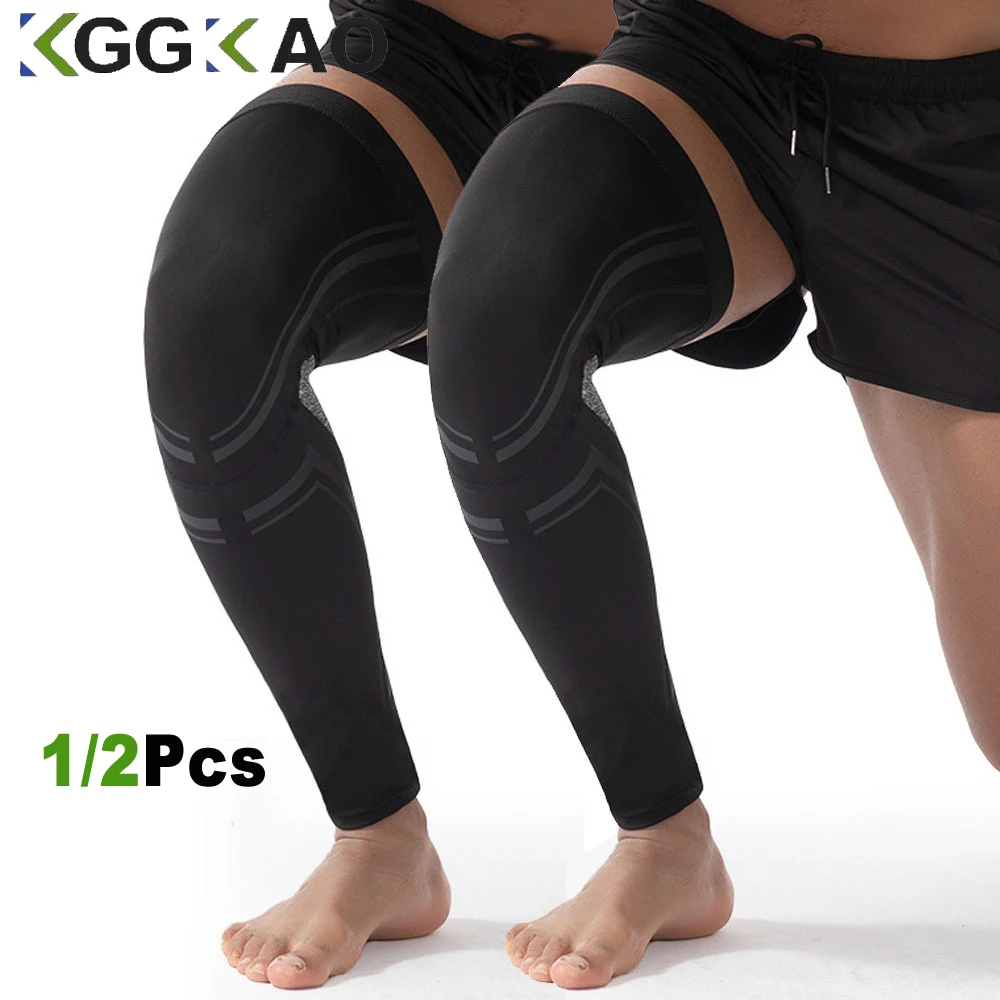 

1/2PCS Full Leg Compression Sleeve UV Cycling Warmers for Men & Women Lightweight Compression Leggings with UV Protection