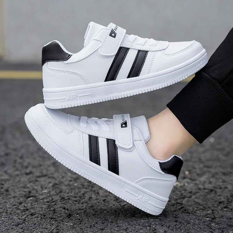 Kinder-Schulsport-Wanderschuhe, modische weiße Freizeit-Sneaker für Jungen und Mädchen, rutschfeste Kinder-Laufschuhe mit weicher Sohle – Detail 7