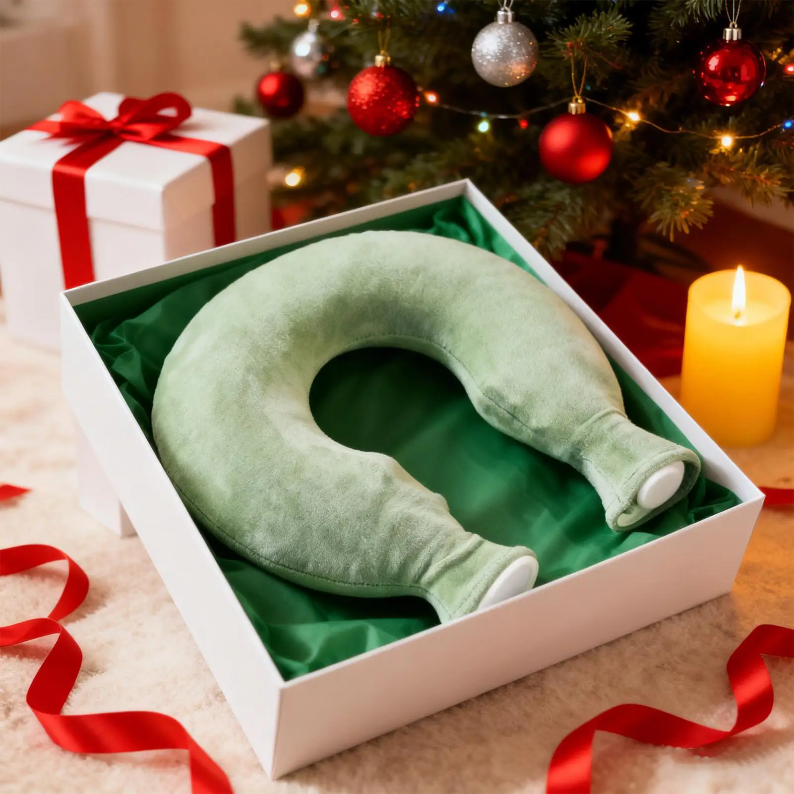 

Hot Water Bottle for Neck U Shape Shoulder Warmer Hot Pouch with Fleece Cover for Women Men Hand Shoulder Home Travel Winter