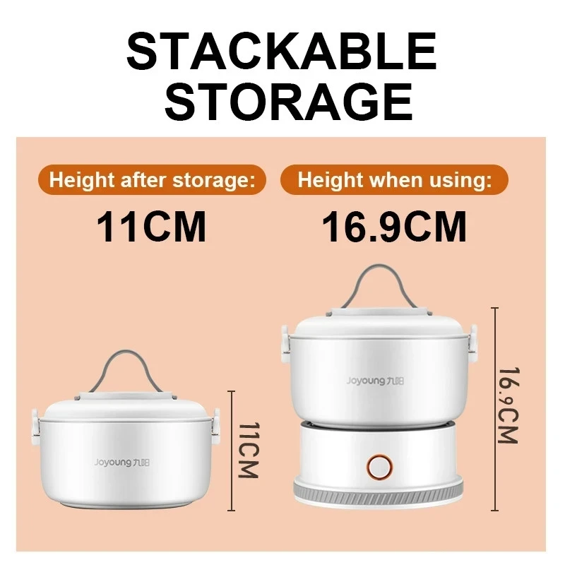 1.2L Foldable Electric Cooking Pot Multicooker Mini Portable Electric Cooker Split Type Hotpot Travel Household Electric Skillet