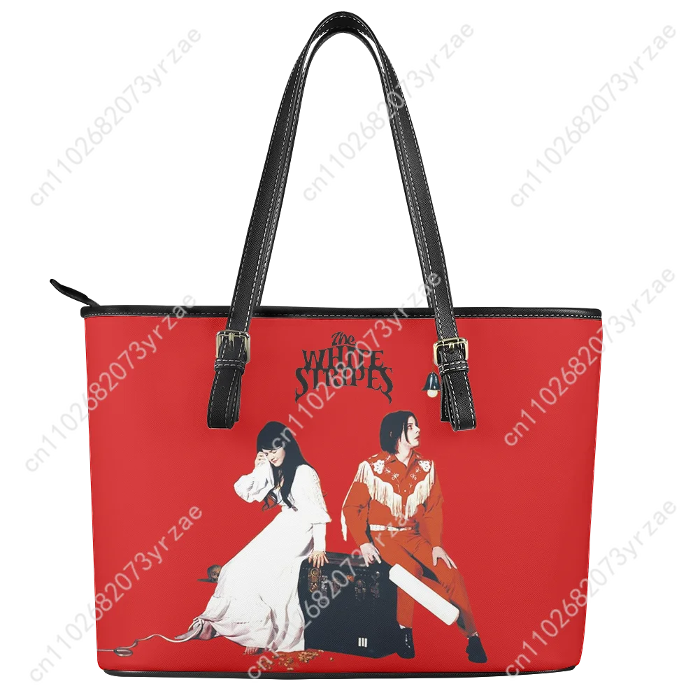 The White Stripes Handbag Mens Womens Personalized Tote Bag Fashion Shoulder Bag Business Commuter Leather Purse Customize Bags
