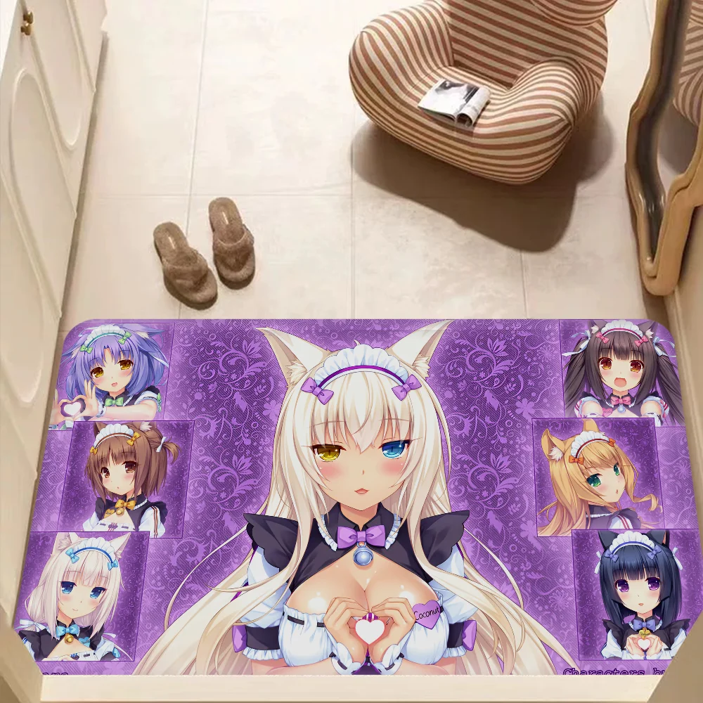 N-nekopara Floor Mat Kids Room Bedroom Decoration Balcony Anti-Slip Doormat Living Room Welcome Rug