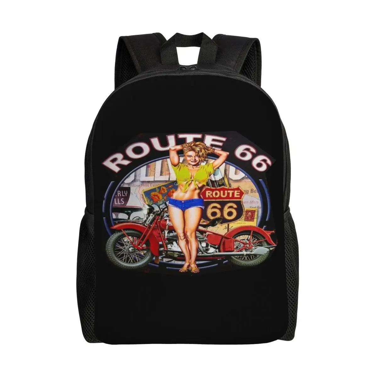 

Americana Route 66 Backpacks for Women Men School College Student Bookbag Fits 15 Inch Laptop America Highway Bags