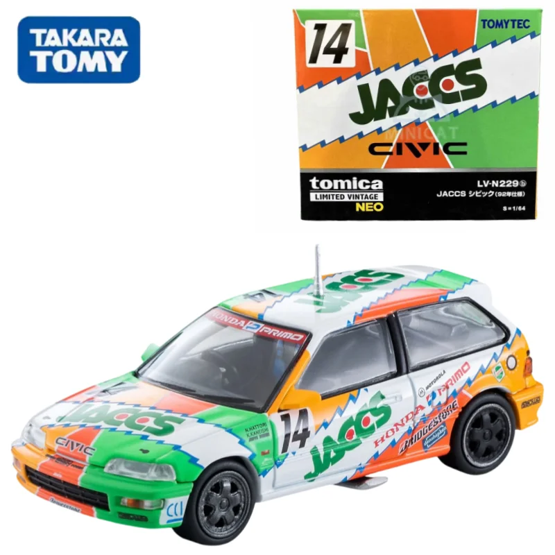 TAKARA TOMY TOMICA 1:64 TLV LV-N229b JACCS-CIVIC 92 alloy compression miniature model, adult decoration, boy toy, birthday gift