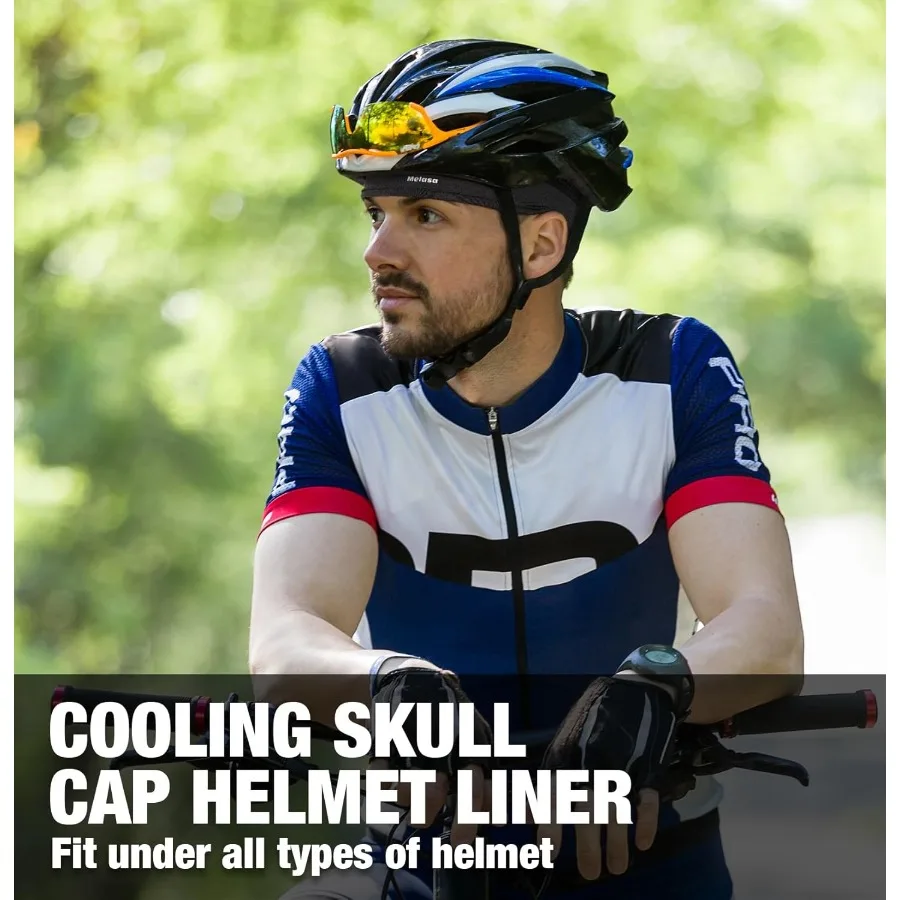 قبعات جمجمة تبريد من ميلاسا، بطانة خوذة شبكية خفيفة الوزن تحت خوذة ركوب الدراجات النارية، قبعة صلبة، بطانة عرق للرجال والنساء