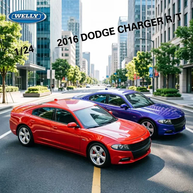 WELLY 1:24 Dodge CHARGER R/T Sports Car Simulation Alloy Car Model Garage Scene Shooting Ornaments Toys Collection Birthday Gift