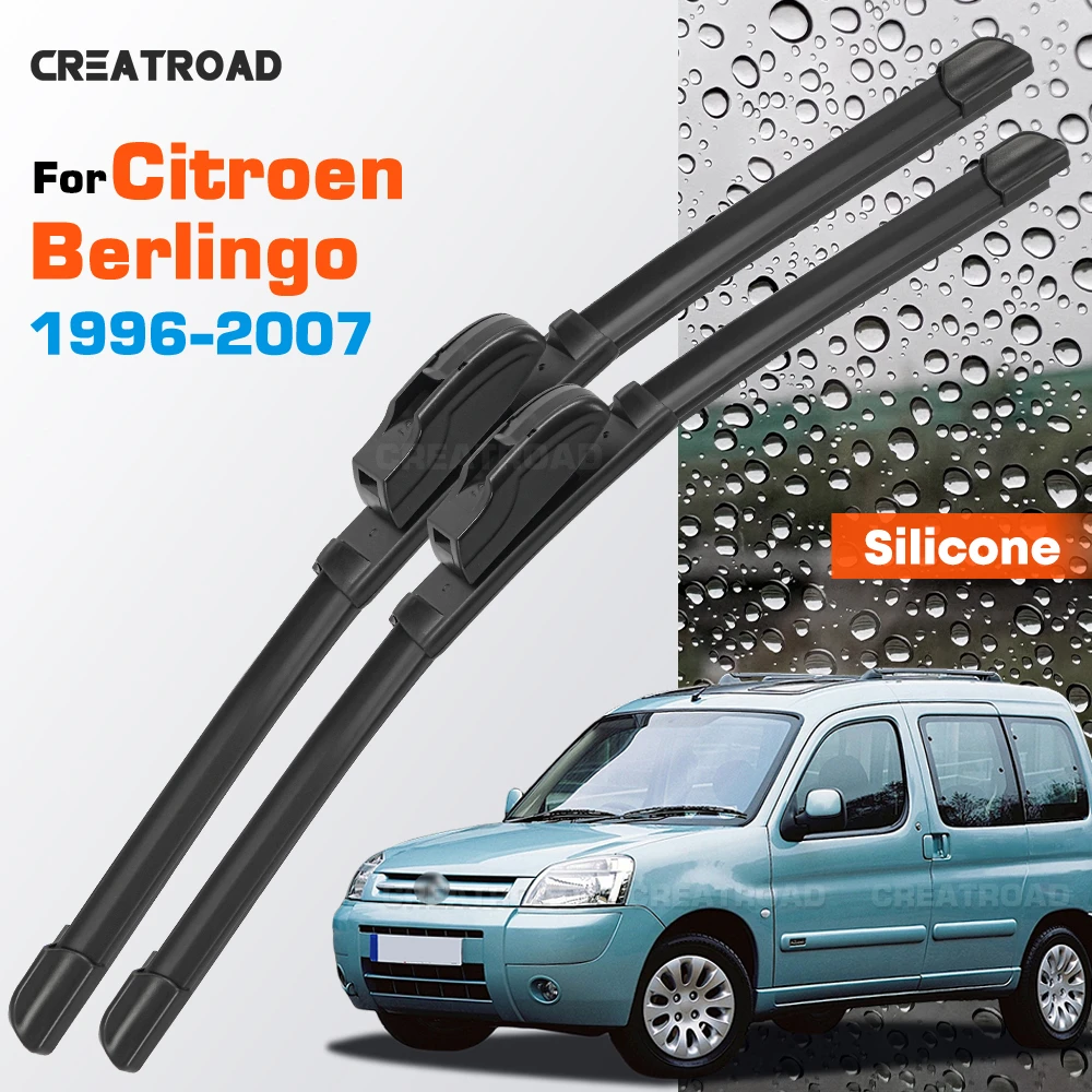 

Silicone Wiper Blades Fit For Citroen Berlingo MK1 1996-2007 Coated Silent HD Wear-Resistant Car Windshield Wipers 22"+21"
