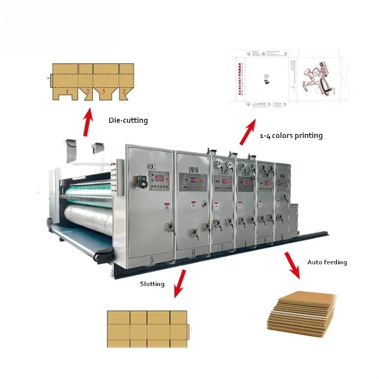 Automatic 4 Color Cartoning Printing Die Cutting Cartoon Box Packaging Making Machine view 2