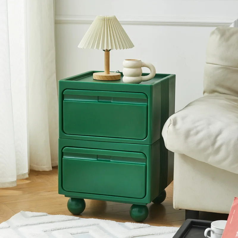 

Nordic plastic bedside table, living room storage cabinet, multi-layer side cabinet, corner cabinet, stackable and split