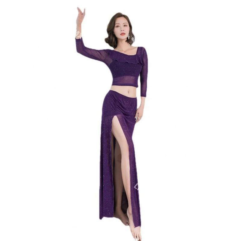 Costume di danza del ventre Set gonna elegante femminile dea vestito da allenamento di danza orientale per le donne abbigliamento da spettacolo di danza del ventre