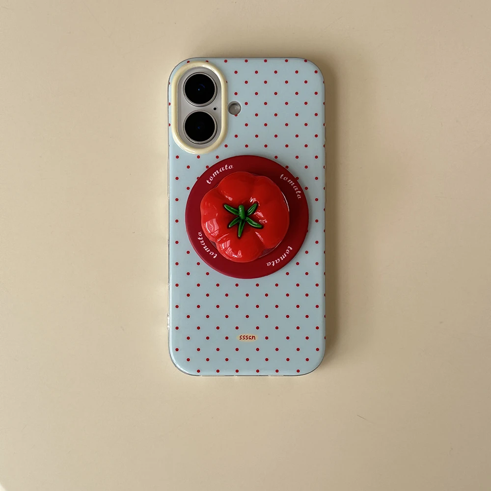 3D Polka Dot Niedliche Tomate Magnetischer Griff Tok Handyhalterung Handyhülle für iPhone 16 15 17 18 Pro Max Für Magsafe Rückseite – Detail 19