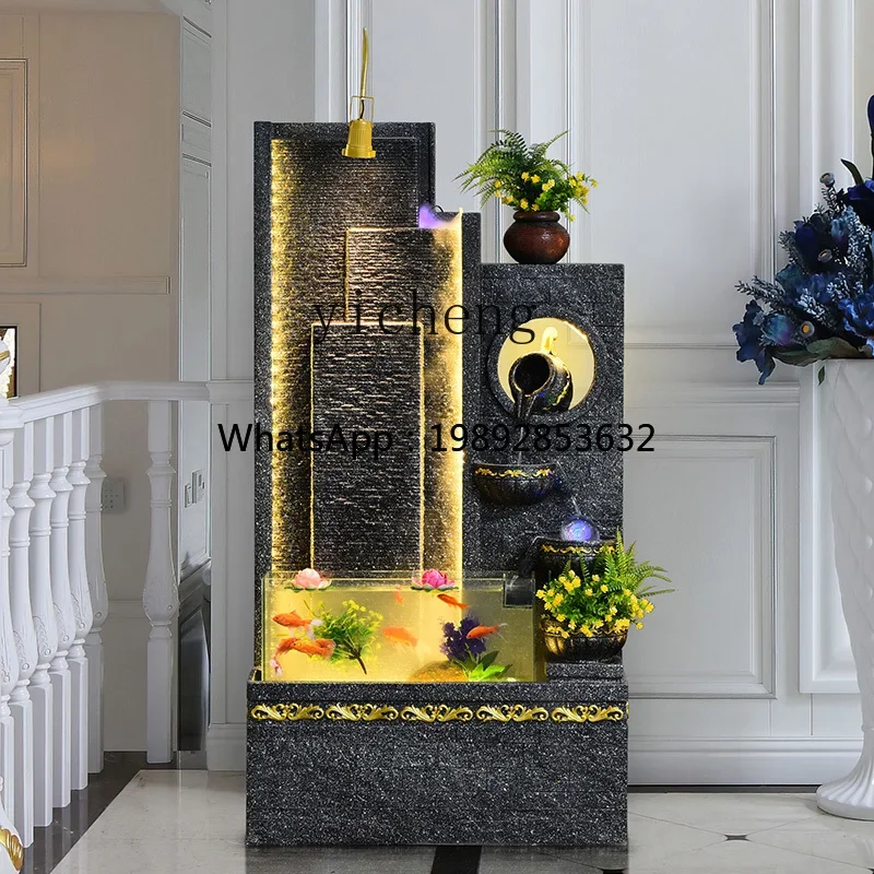 

J-3 flowing water fountain circulating water ornament entrance fish tank living room floor rockery