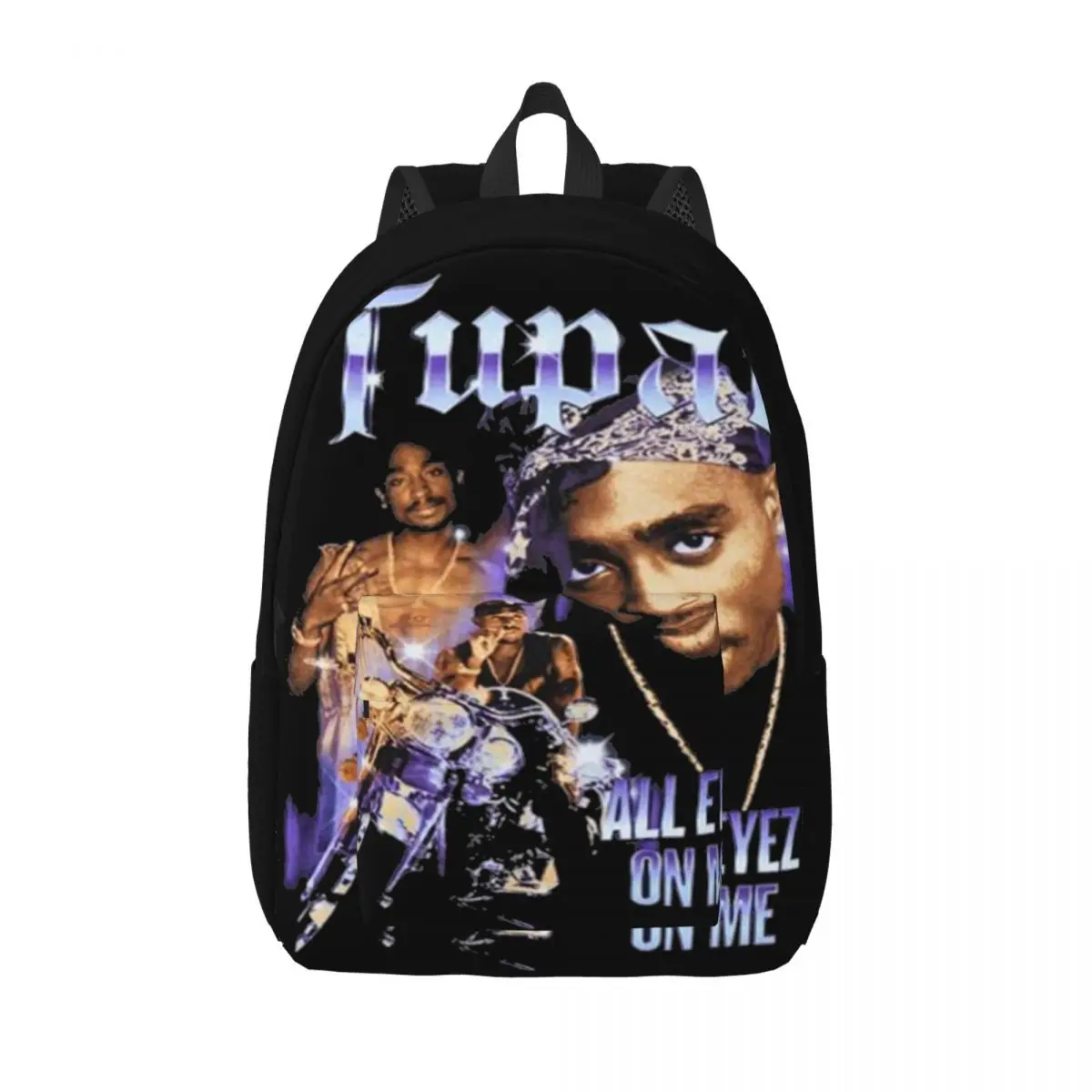 Rapper Tupac 2pac Casual Backpack Sports High School Hiking Travel Hip Hop Singer Daypack for Men Women Laptop Canvas Bags