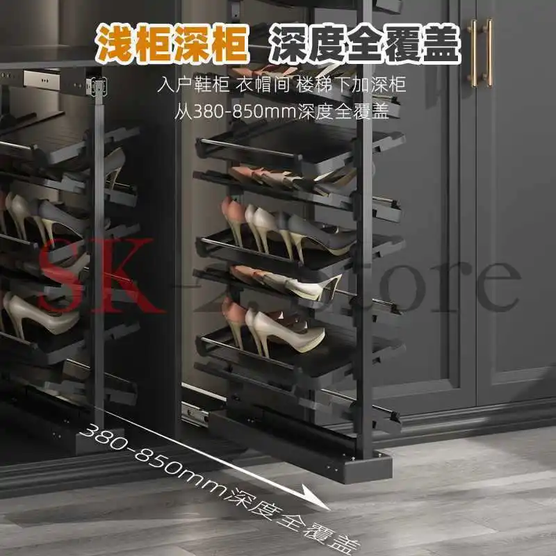 Cloakroom telescopic shoe rack shoe cabinet straight pull split-level storage shoes large capacity multi-function