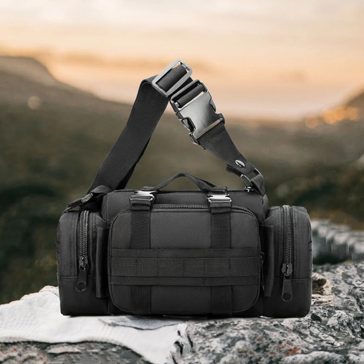 

Black multifunctional Sports Outdoor Military Fan Tactical waist pack Single shoulder crossbody camo tactical camera waist pack