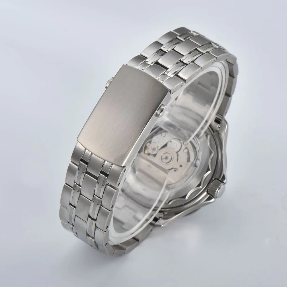ساعة أوتوماتيكية عصرية للرجال مقاس 42 ملم مع قرص NH35 مضيء وسوار من الفولاذ المقاوم للصدأ وحركة أوتوماتيكية يابانية NH35