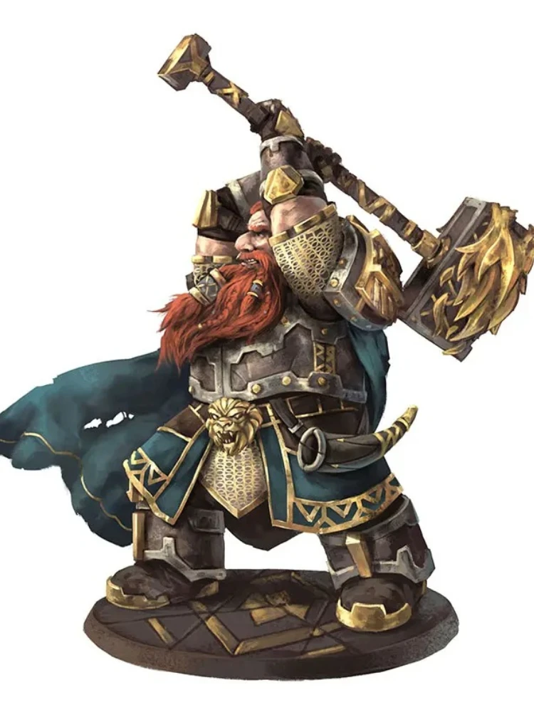 

Миниатюрная фигурка гнома-воина с топором, 1/32 56 мм, 1/24 75 мм, из смолы, неокрашенная, RW-020