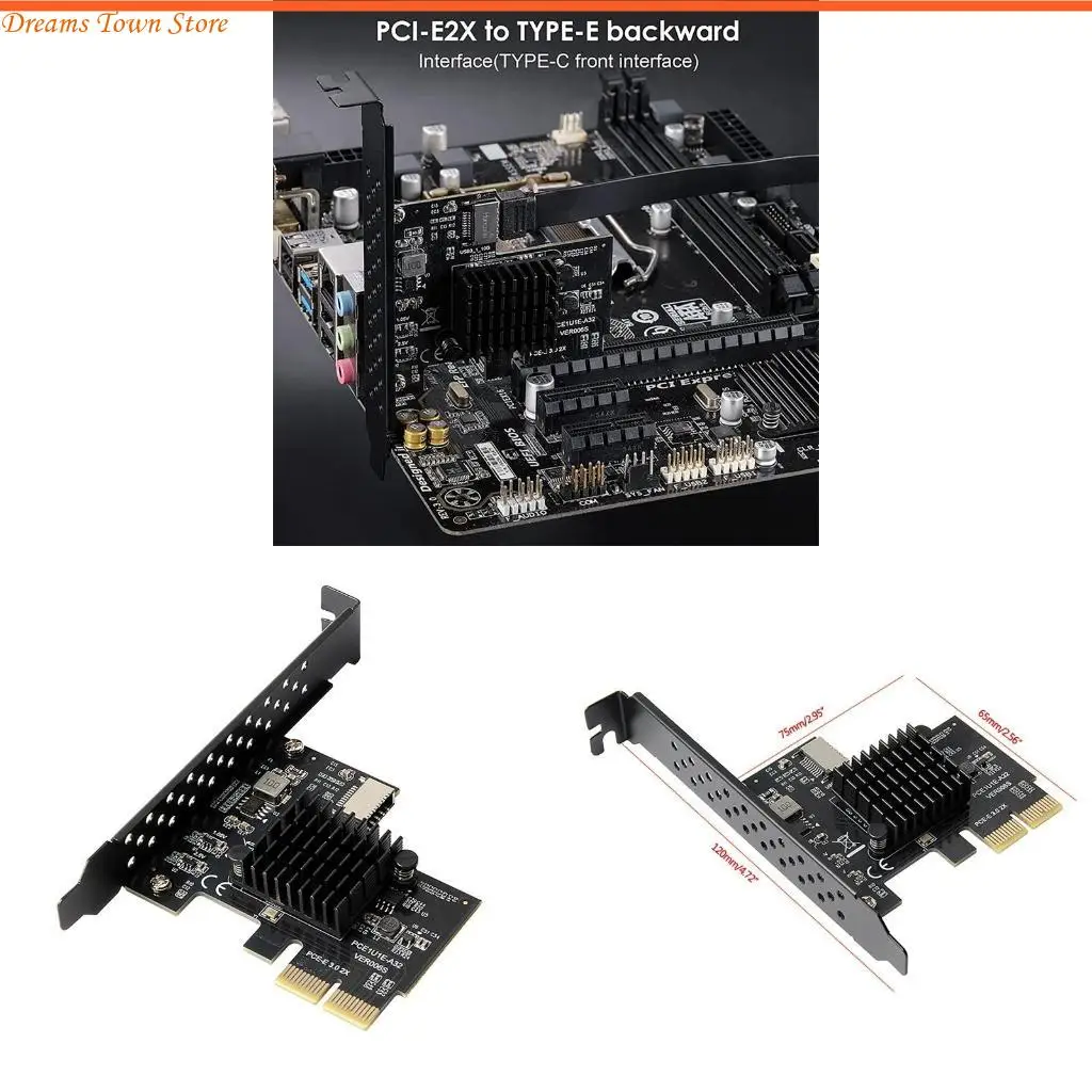 

HX6A PCI-E 2X to USB3.1 Type-E Expansion Card A-Key Gen2 Chassis Front with 10Gbps ASMedia ASM3142 Control Chip