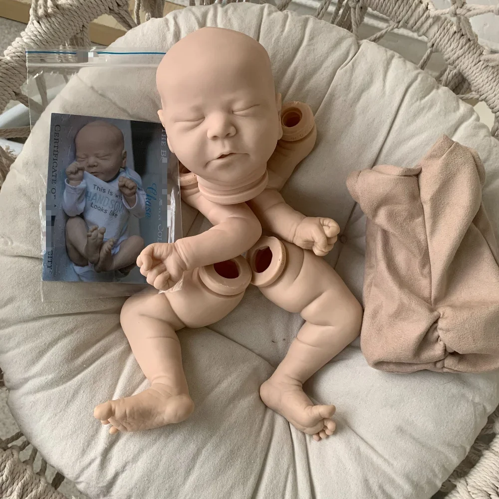 21 Inch Blank Reborn Doll Kit Chase Unpainted Unfinished Sleeping Doll Parts with Body Cloth