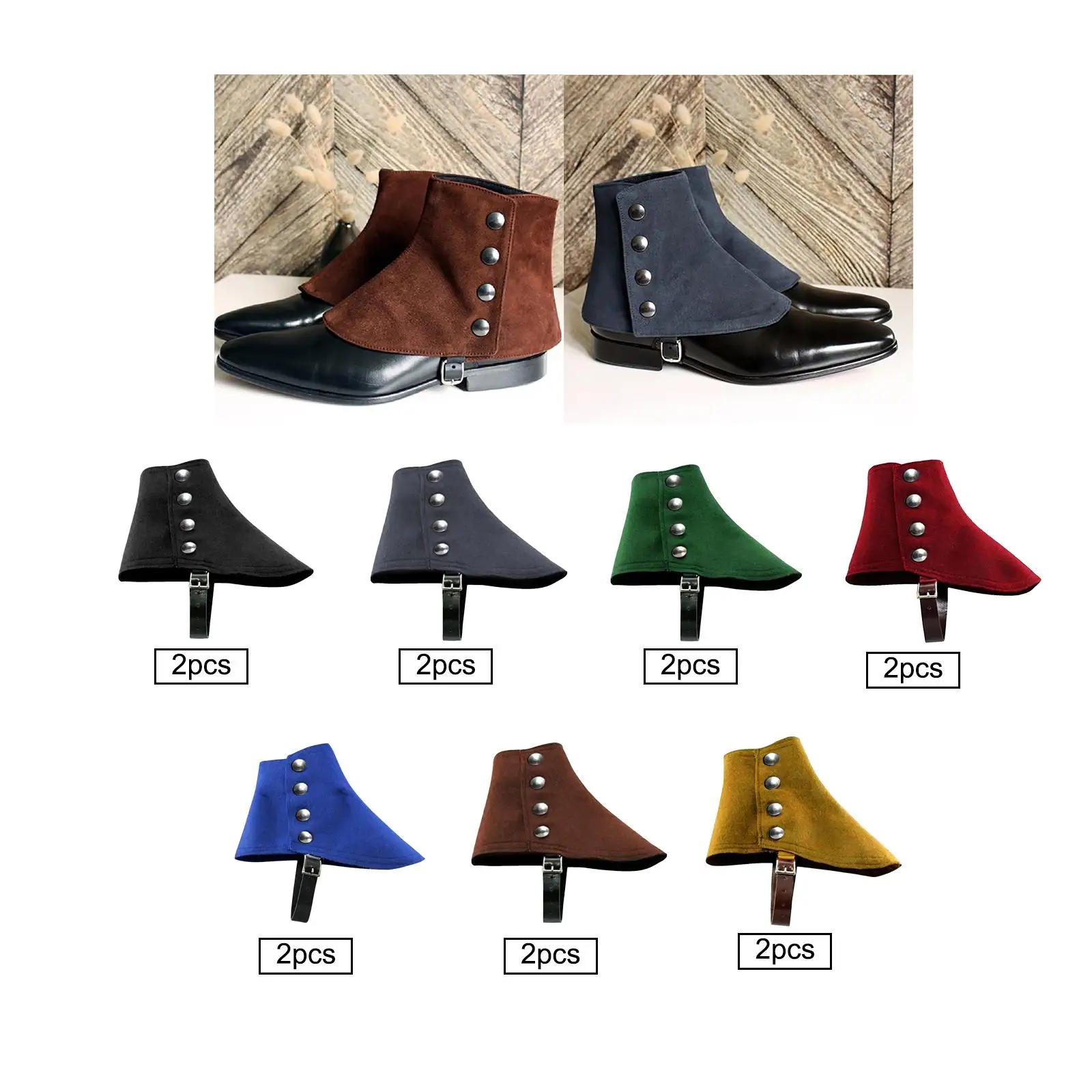 Capa de bota pirata medieval steampunk ajustável novidade presente masculino gangster spats para aniversário foto adereços festa vestir-se traje