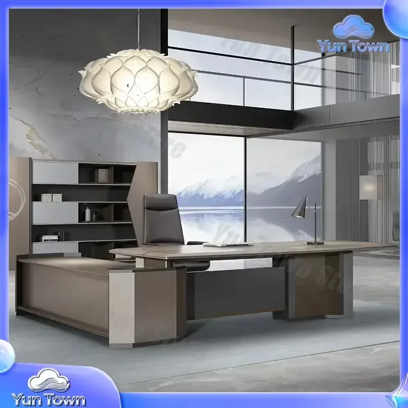 L Shape Office Desk for Manager 2026 Corner Executive Desk Modern Organizer Workstation for Home Office Business Furniture