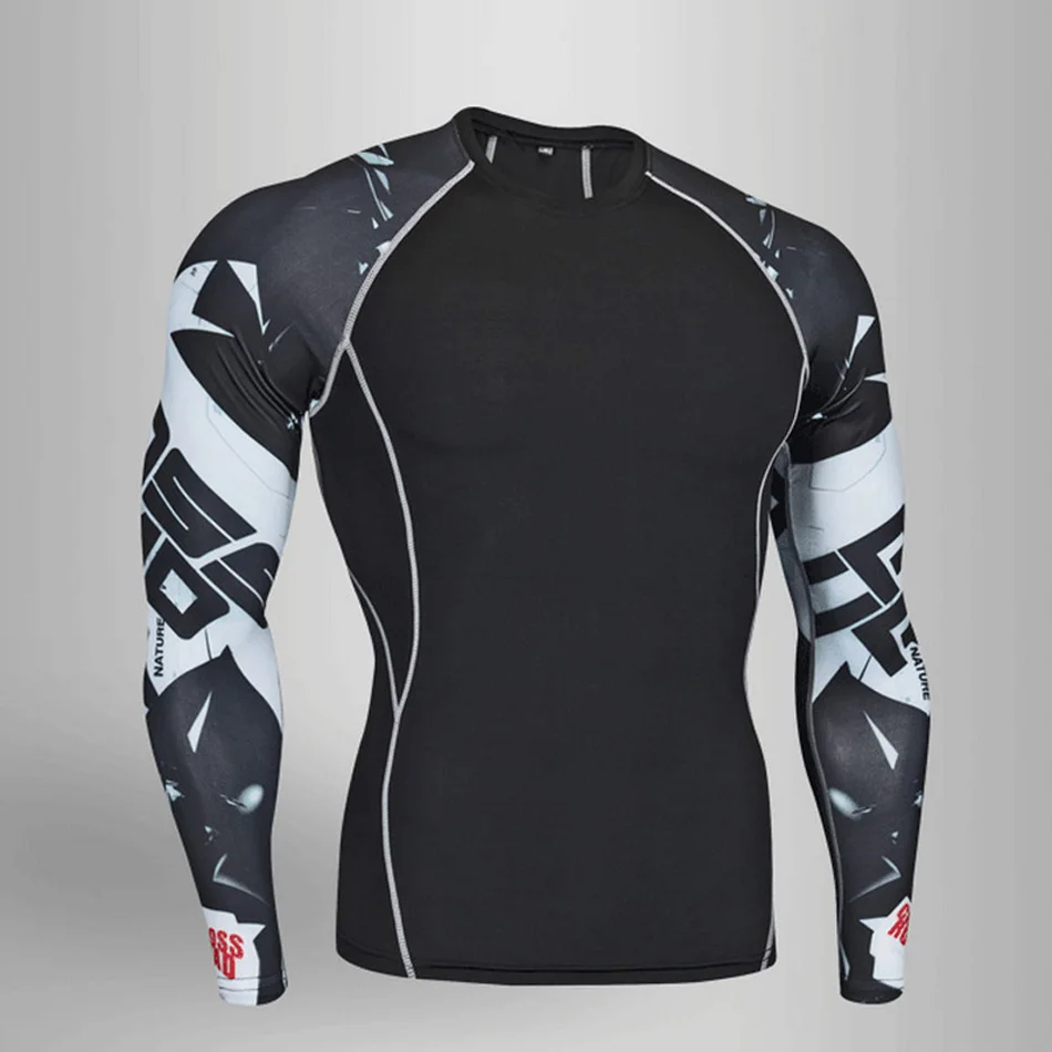 Compression Long Sleeve Shirt Men Sun Protection Skin Winter Warm Base Layer rashgarda MMA Gym Sports Top Bodybuilding T-Shirt