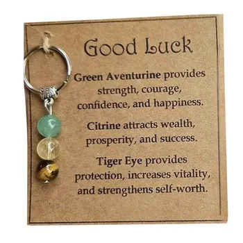 치유의 보석 열쇠고리, 새로운 미래, 용기, 보호, 자기 사랑, 크리스탈 선물 