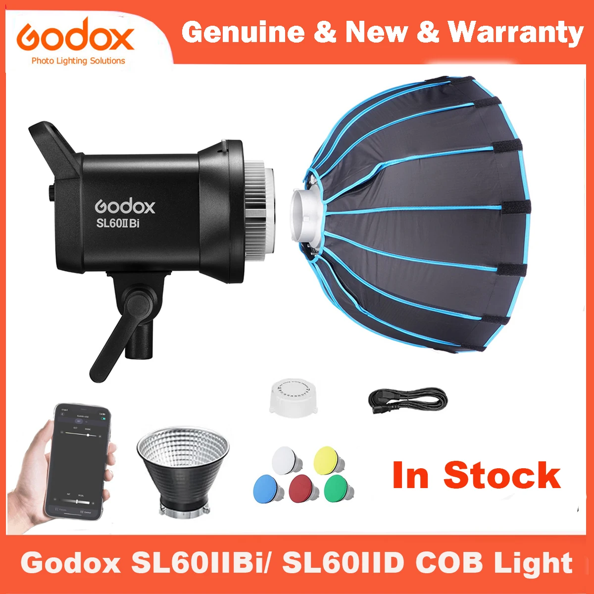 مراجعة وتحليل مصباح الفيديو Godox SL60IID SL60II D SL60IIBi SL60II Bi COB LED مع التحكم عبر تطبيق 2.4G
