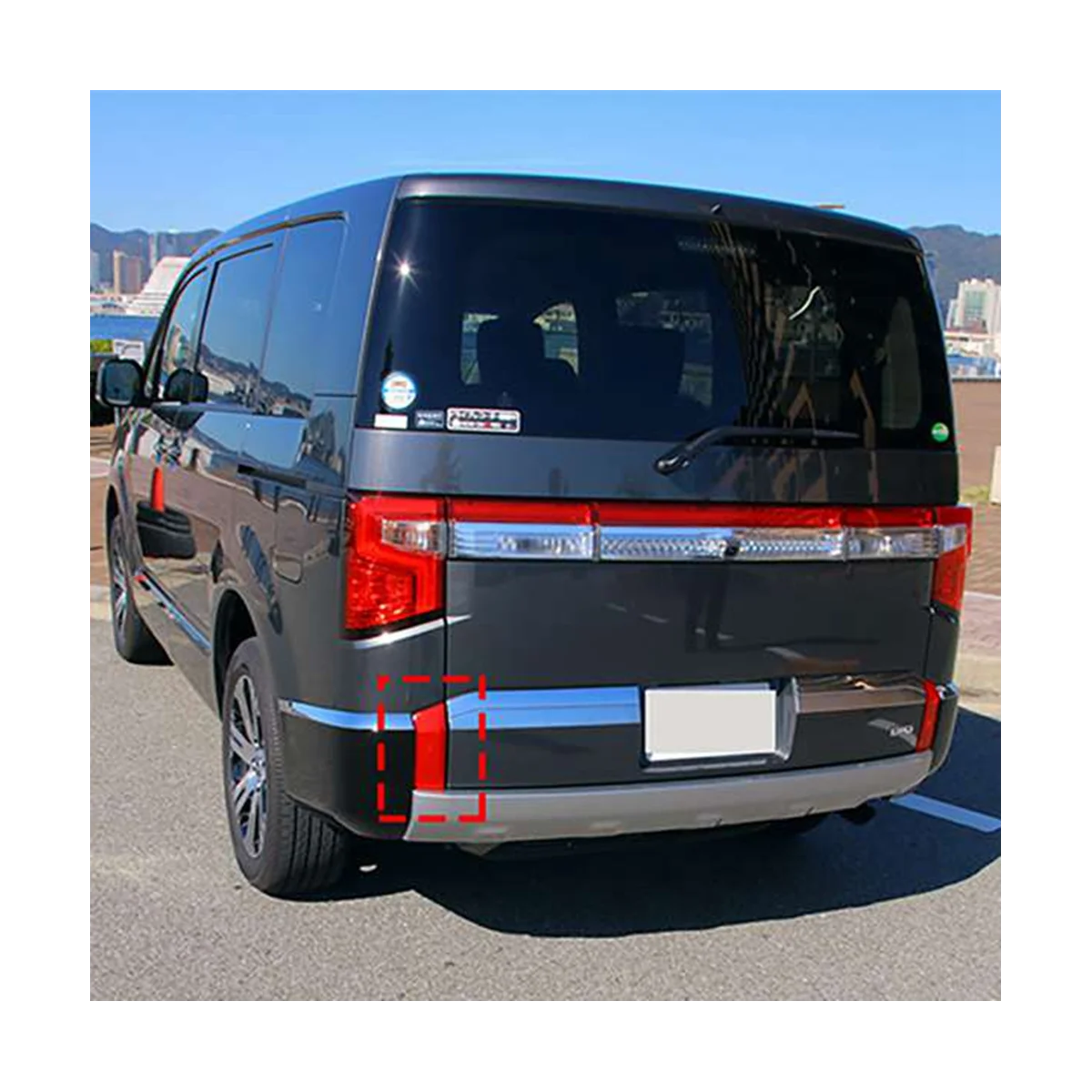 For Mitsubishi Delica D5 2020 2021 Car Chrome Rear Reflector Fog Light Lamp Cover Trim Bezel Frame Car Styling