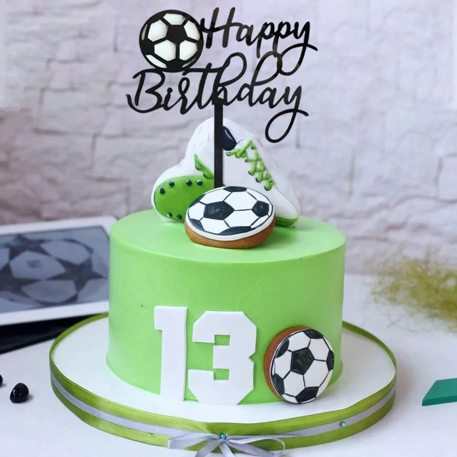 Ensemble de 8 Pcs Décoration de Gâteau d'Équipe de Soccer Cupcake Joueur de Soccer Décoration de Gâteau d'Anniversaire Décorations de Gâteau de Soccer