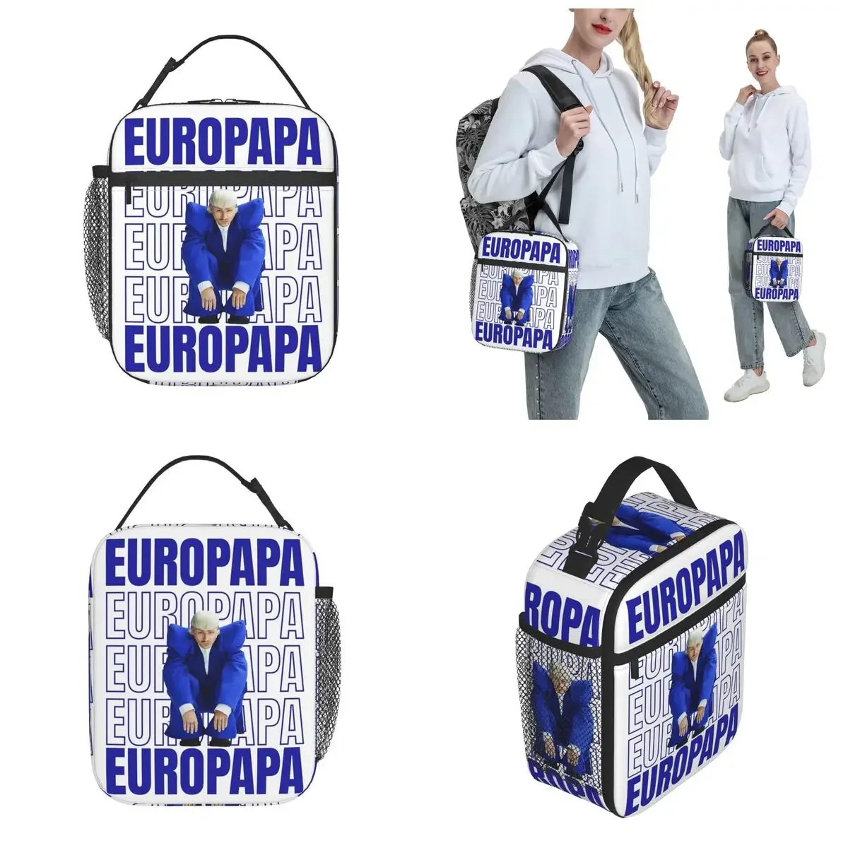 2024 Joost Klein Europapa Insulated Lunch Bags Funny Song Contest Food Container Portable Thermal Cooler Lunch Box For School