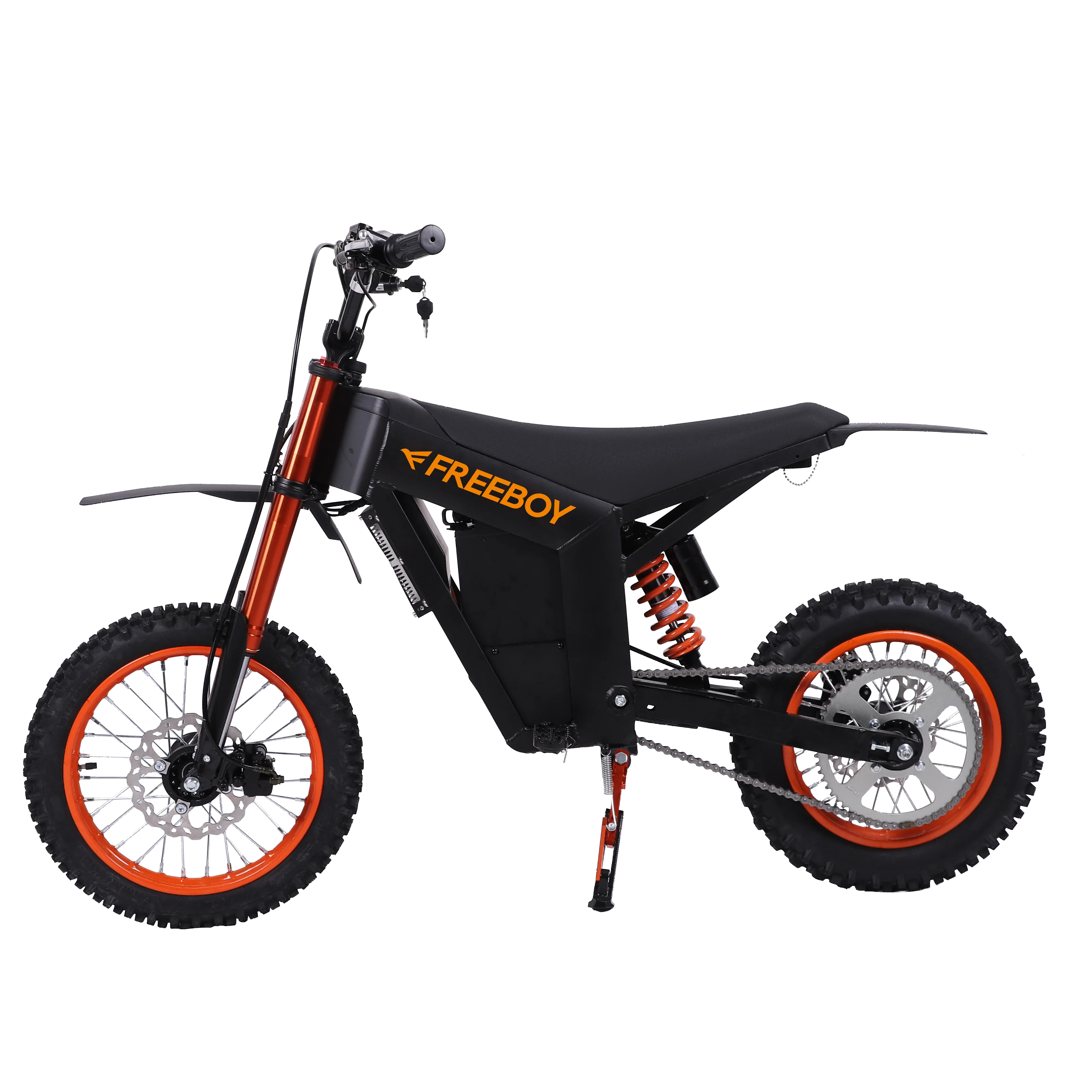 HKFREEBOY Y01 Elektrische off-roadfiets voor volwassenen, 14 inch, 48V, 30Ah, 55 km/u, 45 km bereik, 150 kg draagvermogen, aluminium frame.