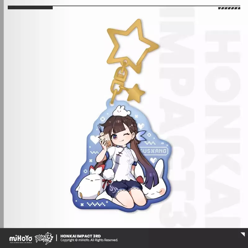 miHoYo Official Game Honkai Impact 3 RD LiSuShang Cosplay 50mm 3D DIY Pendant Anime Metal Keychain Halloween Gift For Kids