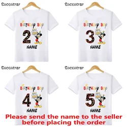 Disney Mickey Mouse Graphic Birthday Boy T shirt abbigliamento per bambini 1 2 3 4 5 6 7 8 9 10 anni Baby Boys Party T-shirt personalizza top