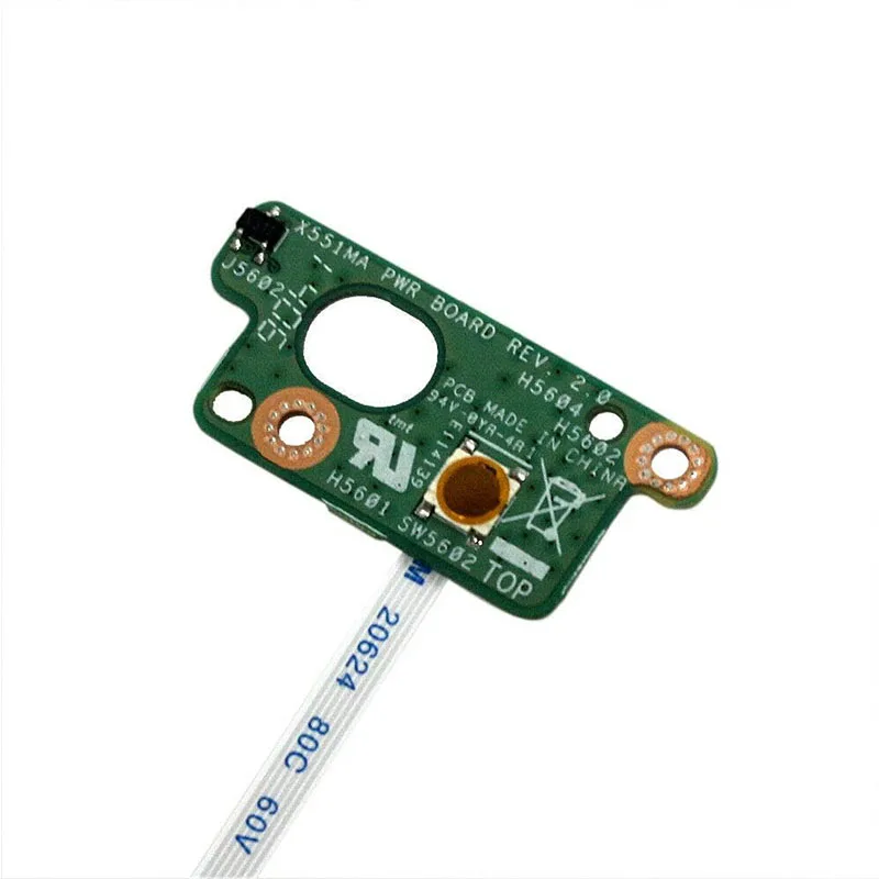 Placa de interruptor de botão liga/desliga com cabo para Asus X551 X551C X551CA X551M X551MA X551MAV F551 F551M F551MA 35XJCP80000 60NB0340/