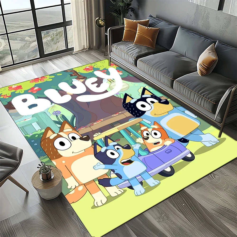 3D Print B-Blueys Family Cartoon Dog Carpet Rug for Living Room Bedroom Home Sofa Decoration,Kid Play Non-slip Floor Mat