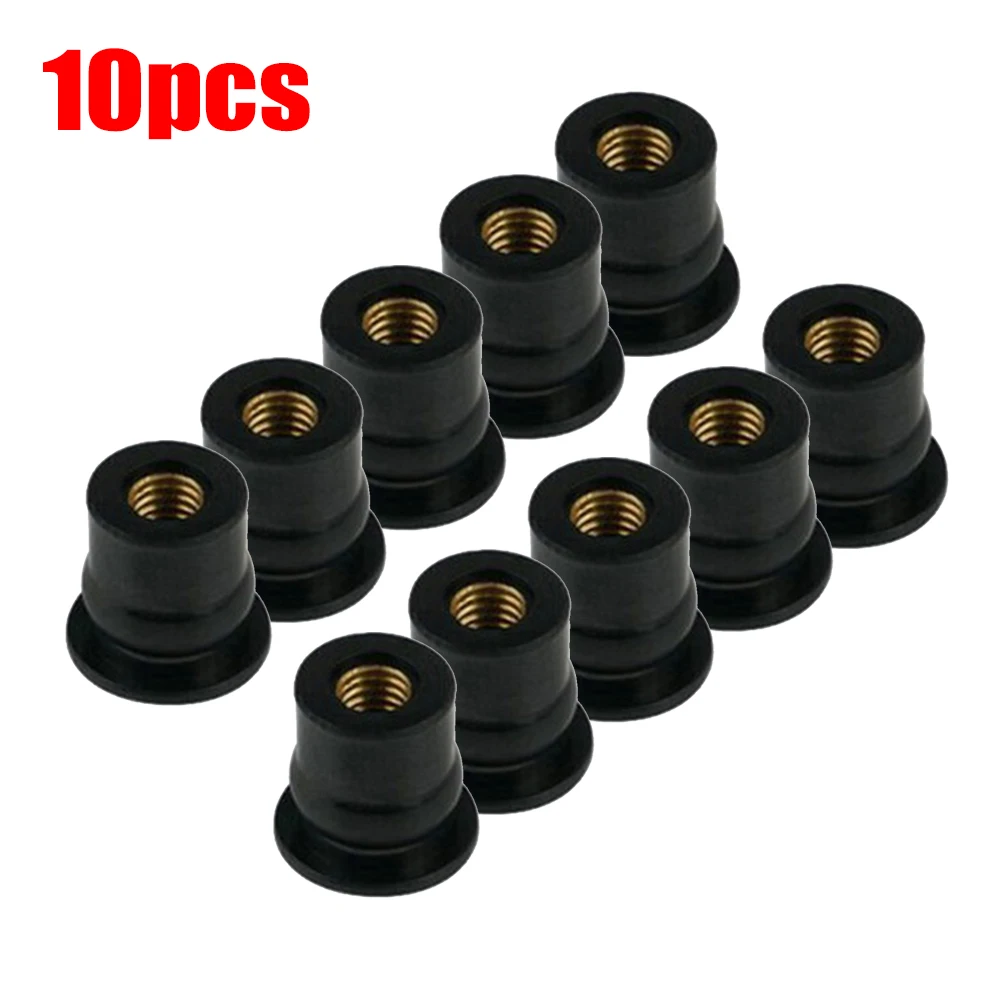 10PCS Universal Rubber Well Nuts M6 Neoprene Nuts Damper Panel Fixing 6mm Windshield Windscreen Screws Bolts Nuts