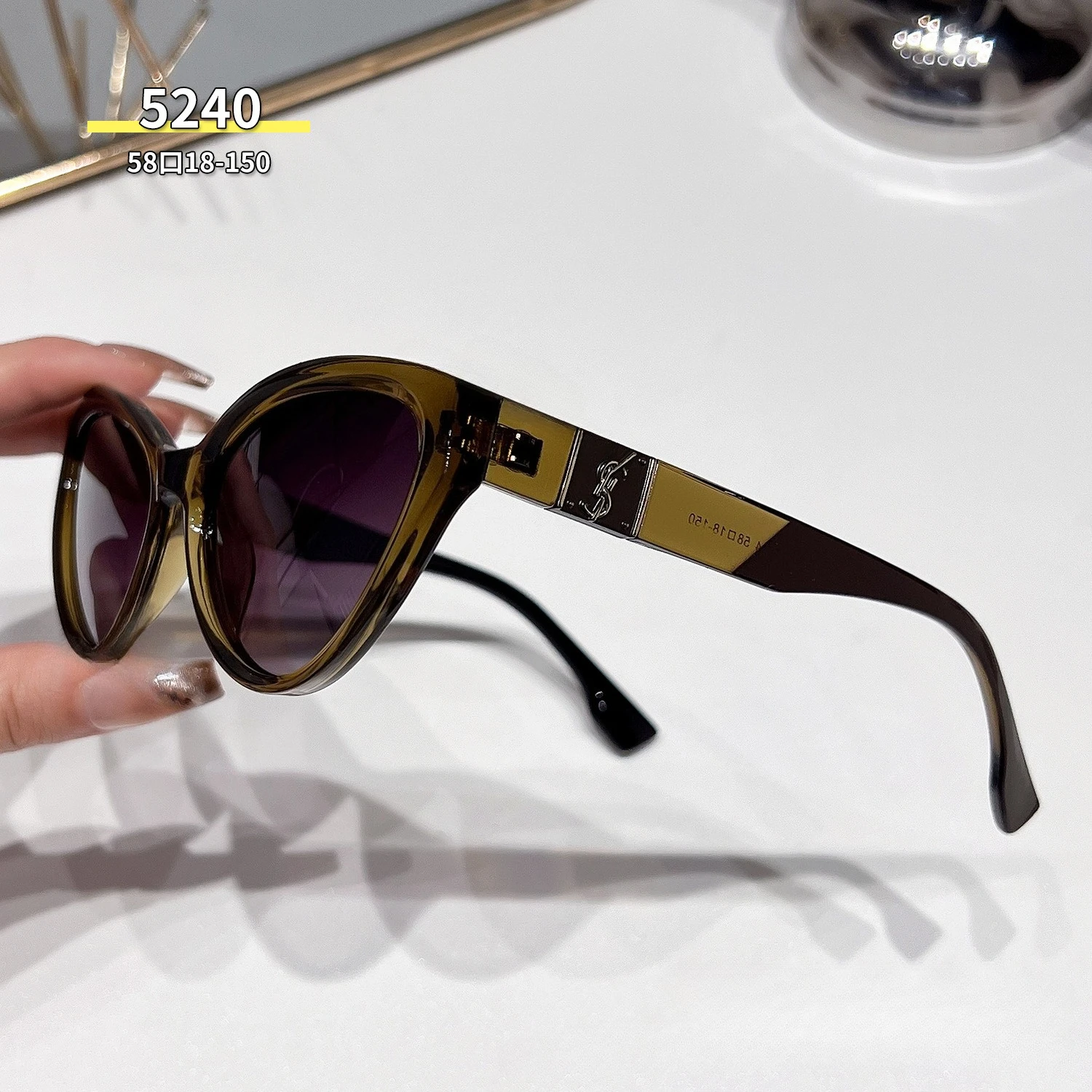 2025 New Women's Cat Eye Polarized Sunglasses - Small Frame Light Luxury High-End UV400 Protection, Popular Fashion Shades