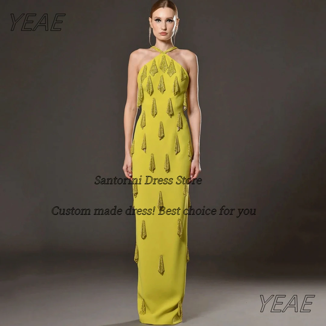 

Santorini Modern Prom Dresses 2025 Zipper Back Slit Robes De Soirée 3D Decorations Bespoke Occasion Evening Gowns Customized