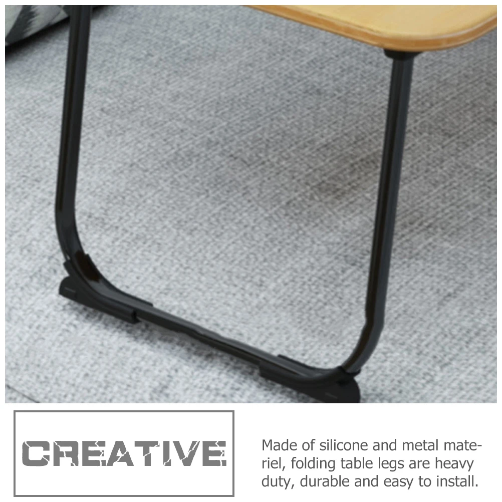 Mesa de centro de Metal en forma de U, mesa plegable resistente para muebles Diy, patas plegables, mesas, escritorios, bancos, reemplazo negro, 4 Uds.