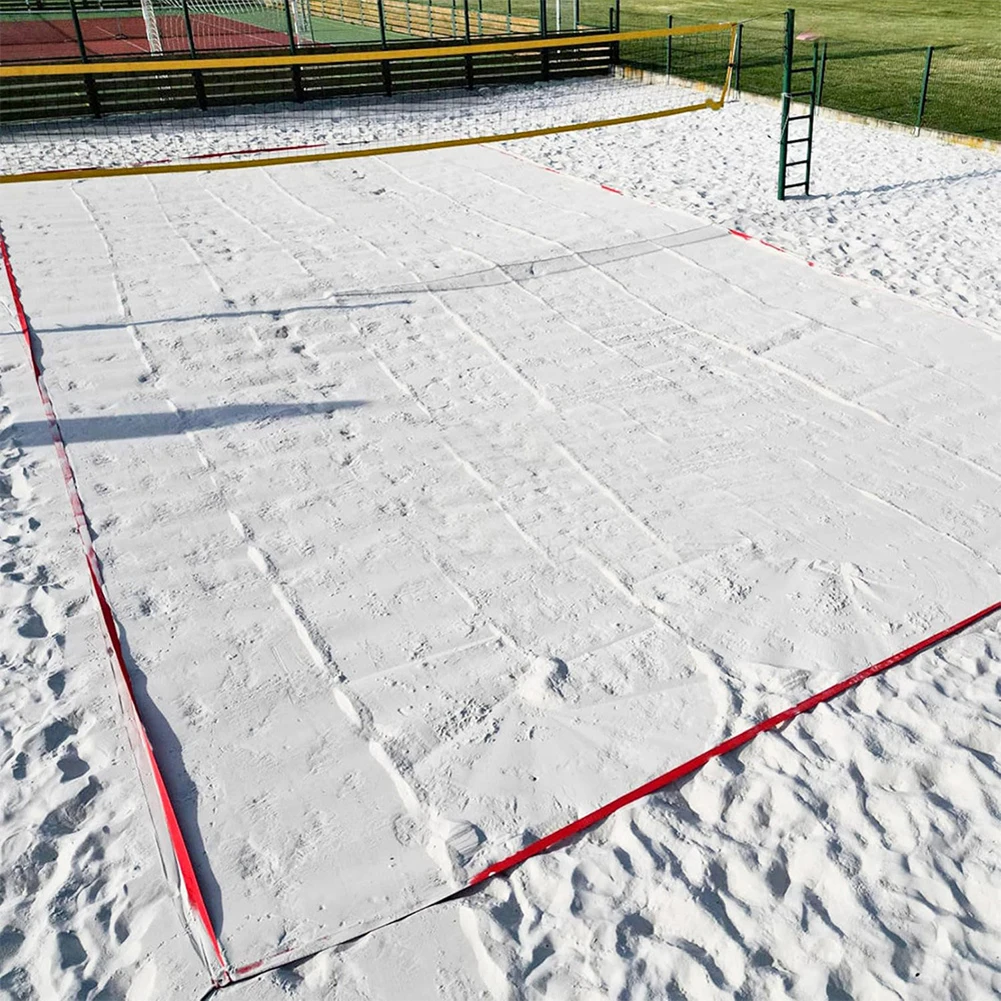 Beach Volleyball Boundary Lines Kit 8x16m With Stakes Nylon Court Marking Tape For Outdoor Sand Or Grass Courts Red