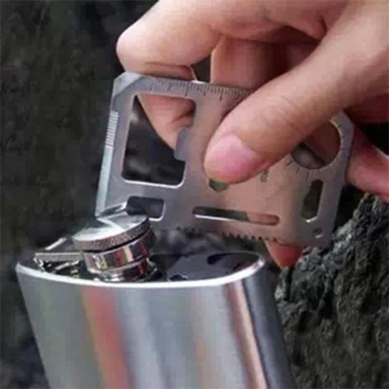 Taschenwerkzeug Multifunktions-Kredit Edc Outdoor Bottle Survive Gear Card Mehrzweck-Gadget Camping Opener Wallet Kit – Detail 10