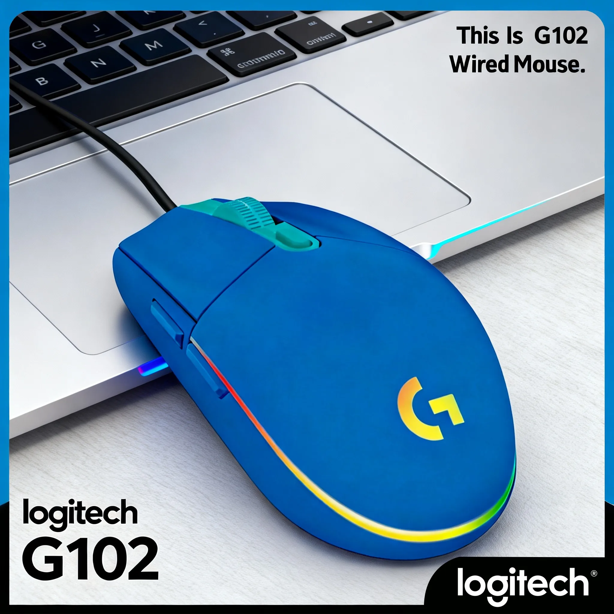 

Мышь Logitech G102 с высокоточным сенсором, 8000 DPI, начальный уровень, для киберспорта