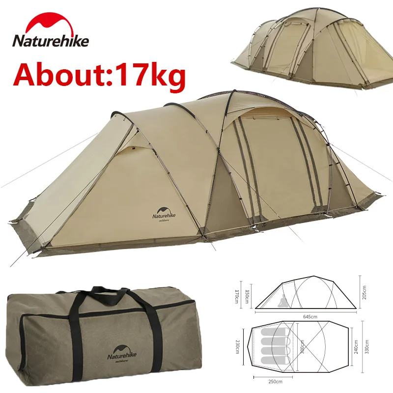 

Naturehike Aries Tunnel Extended Loop Tent Camping Large Space Double Outdoor Glamping Tent Sun Shelter Tourism For 4-6 Persons