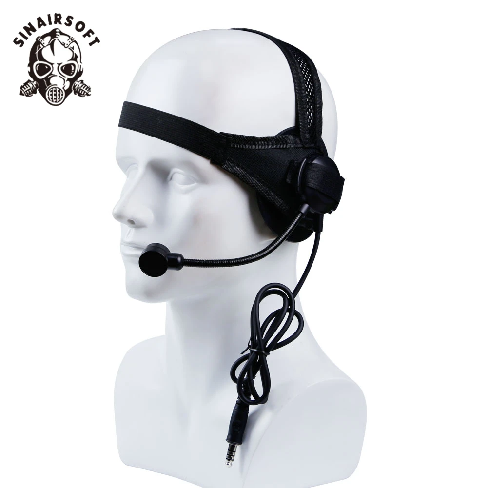 Tactical Headset NATO Z-TAC Selex Z028 with Boom Mic & Plug, Adjustable Harness, Open Earpiece SINAIRSOFT